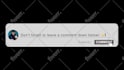 create custom youtube comment box popup  typography animation