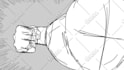 create a professional hand drawn 2d anime fight scene