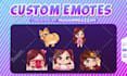 draw twitch emotes, sub badges, animated emotes, chibi emotes, vtuber for stream