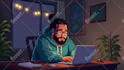 create lofi loop animation illustration and animated gif