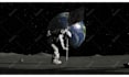 make moon flag astronaut and alien ufo logo animation