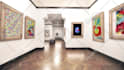 create  slideshow video with realistic 3d art gallery