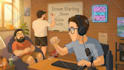 create lofi loop animation illustration and animated gif