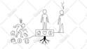 design stickman and stick figure scene illustrations