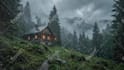 create relaxing rain video with natural sound, cozy room