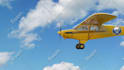 make propeller plane fly in sky logo reveal animation