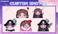 create cute twitch or discord emote in pixel art style