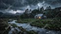 create relaxing rain video with natural sound, cozy room
