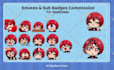 create chibi emotes, animated emotes or sub badges for twitch, discord, vtuber