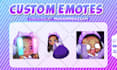 draw twitch emotes, sub badges, animated emotes, chibi emotes, vtuber for stream