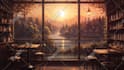 create rain video with natural sound in a cozy room