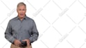 create a white screen spokesperson video