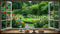 create rain video with natural sound in a cozy room