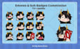 create chibi emotes, animated emotes or sub badges for twitch, discord, vtuber