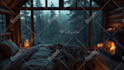 create relaxing rain video with natural sound, cozy room