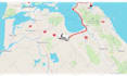 make travel map animation for flight path and driving route