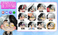draw chibi twitch emotes, sub badges and vtuber emotes
