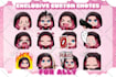 draw cute chibi twitch emotes and sub budges for vtuber