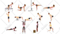 do workout fitness exercise gym personal training sport meditation illustration