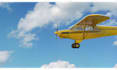 make propeller plane fly in sky logo reveal animation