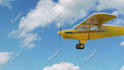 make propeller plane fly in sky logo reveal animation