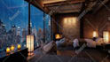 create relaxing rain video with natural sound, cozy room