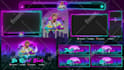 do animated twitch stream overlay, kick, twitch logo, panels, screens, alerts