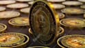 design gold, silver coin animation 4k, crypto token, and  3d bitcoin logo