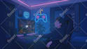 create lofi loop animation illustration and animated gif