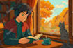 create lofi loop animation illustration and animated gif