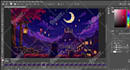 create lofi pixel animation, pixel background, loop animation and animated gif