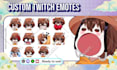 draw twitch emotes, chibi emotes, animated emotes, vtuber for stream