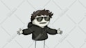 create a primate economics stick figure animation, monkey