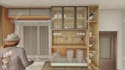 design 3d kitchen cabinet with realistic rendering
