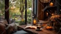 make cozy rain ambient video with natural sound,relaxing rain video