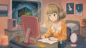 create lofi loop animation illustration and animated gif