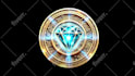 make 3d rotating coin logo animation spin loop, gold coin