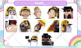 draw twitch emotes, chibi emotes, animated emotes, vtuber for stream