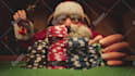 create a funny santa poker night christmas intro video