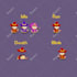 do 2d pixel art character 8 bit 16 bit animation, nature pixel art sprite sheet
