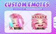draw twitch emotes, sub badges, animated emotes, chibi emotes, vtuber for stream