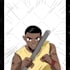 draw black and white comic superhero character line art