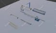 create 3d industrial warehouse animation, 3d conveyor belt production line video