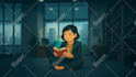 create lofi loop animation illustration and animated gif