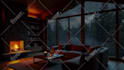 create natural sound relaxing rain video with a cozy room