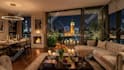 create relaxing rain video with natural sound, cozy room