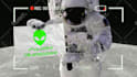make astronaut on the moon logo reveal animation