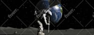 make astronaut moon flag logo reveal animation
