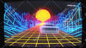 80s vhs retro style car ride logo intro animation