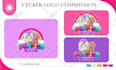 design twitch, vtuber logo, anime kawaii, gaming , cute for streamer